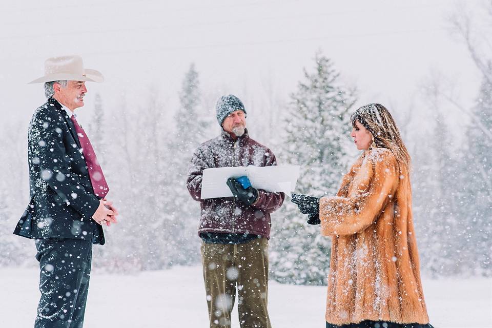 Winter Elopement in the Tetons