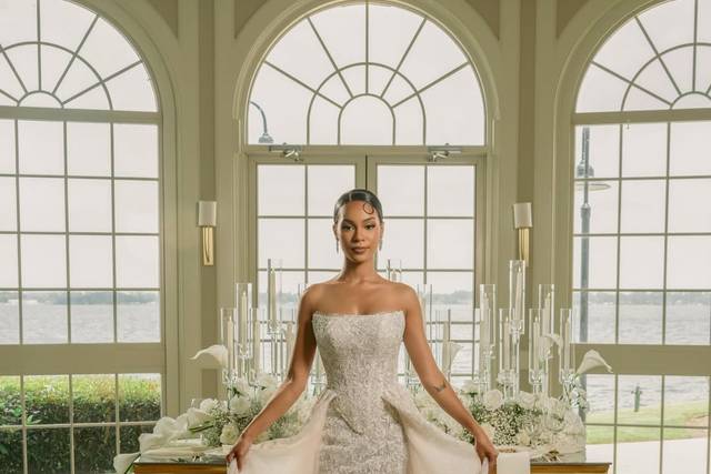 Wedding Gown with Overskirt