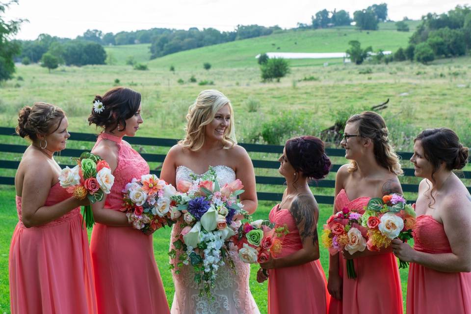 Bride and bridemaids