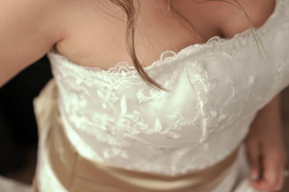 Closeup of the bride
