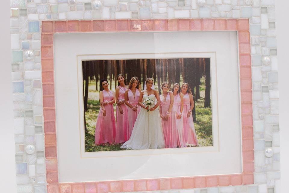 Pink wedding frame