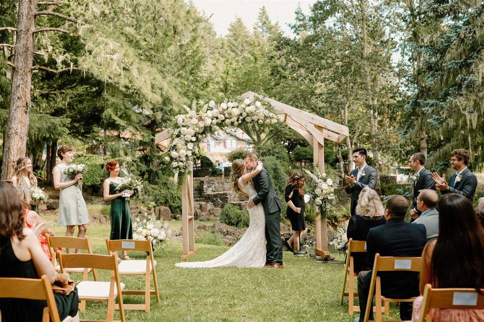 Ceremony location by pond