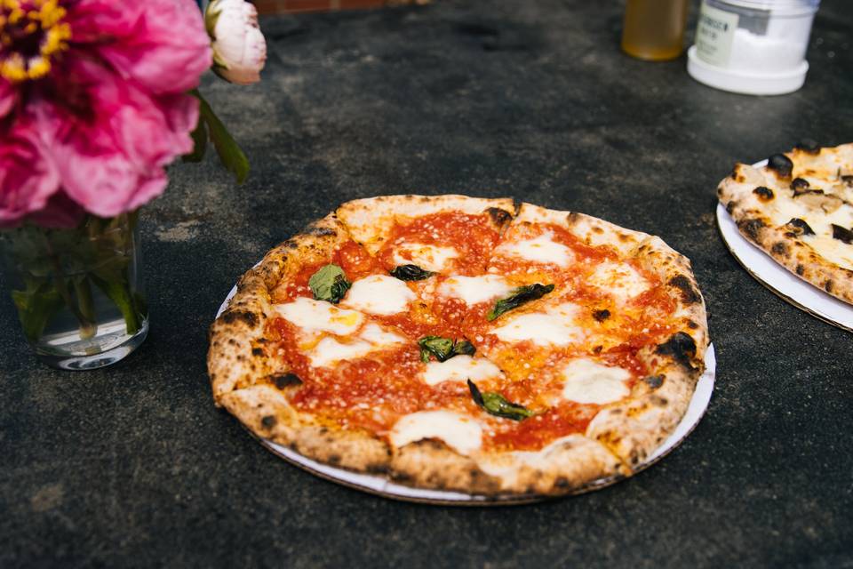 Pizza from our wood-fired oven