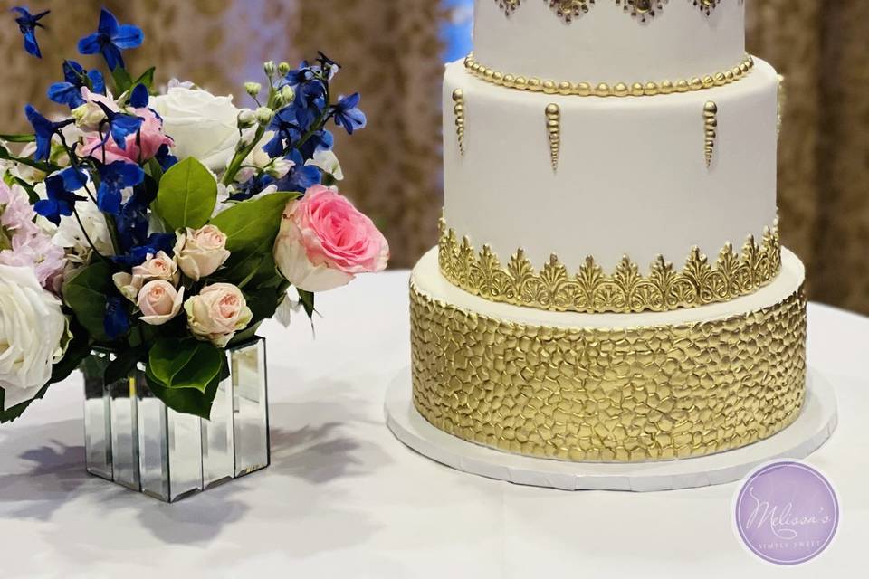 Fondant and Hand Painted Gold