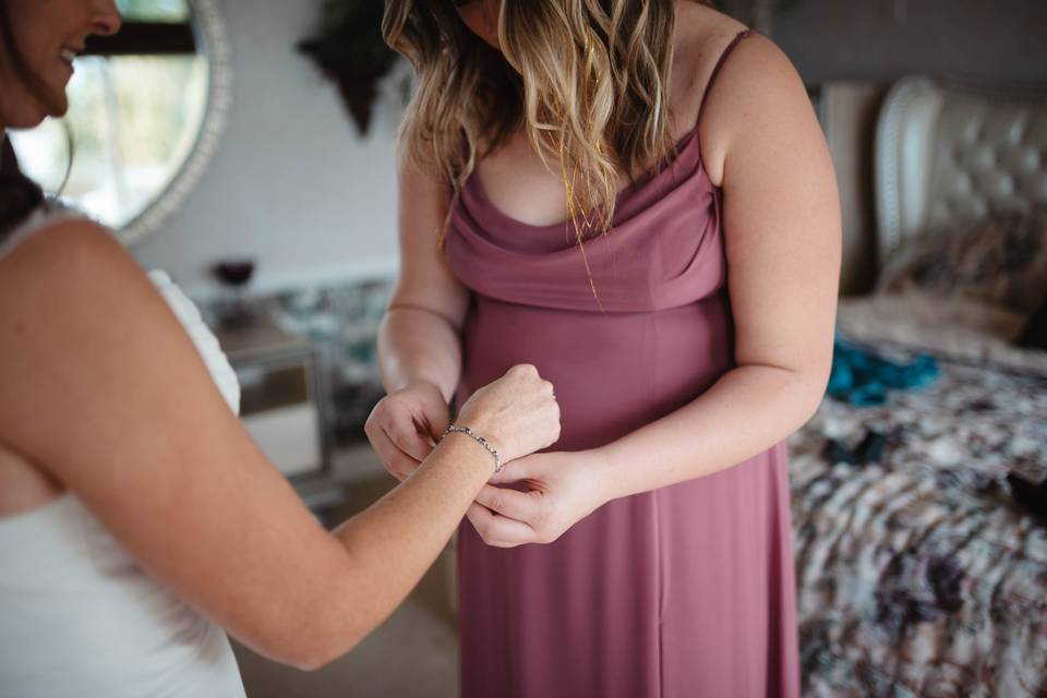 Putting on jewelry