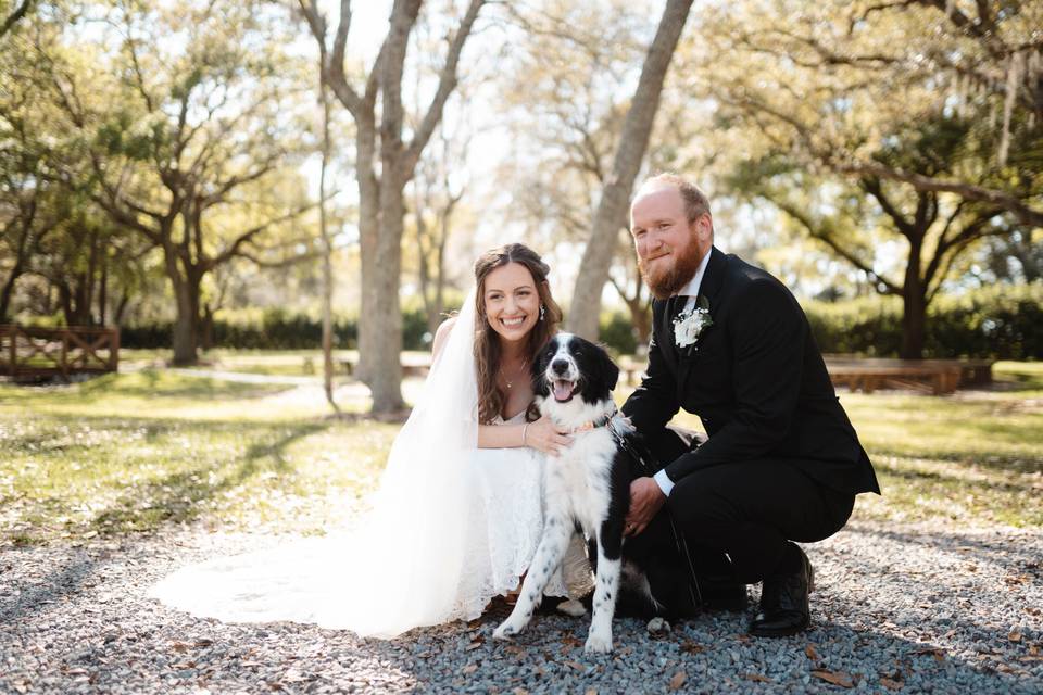 Couple with dog