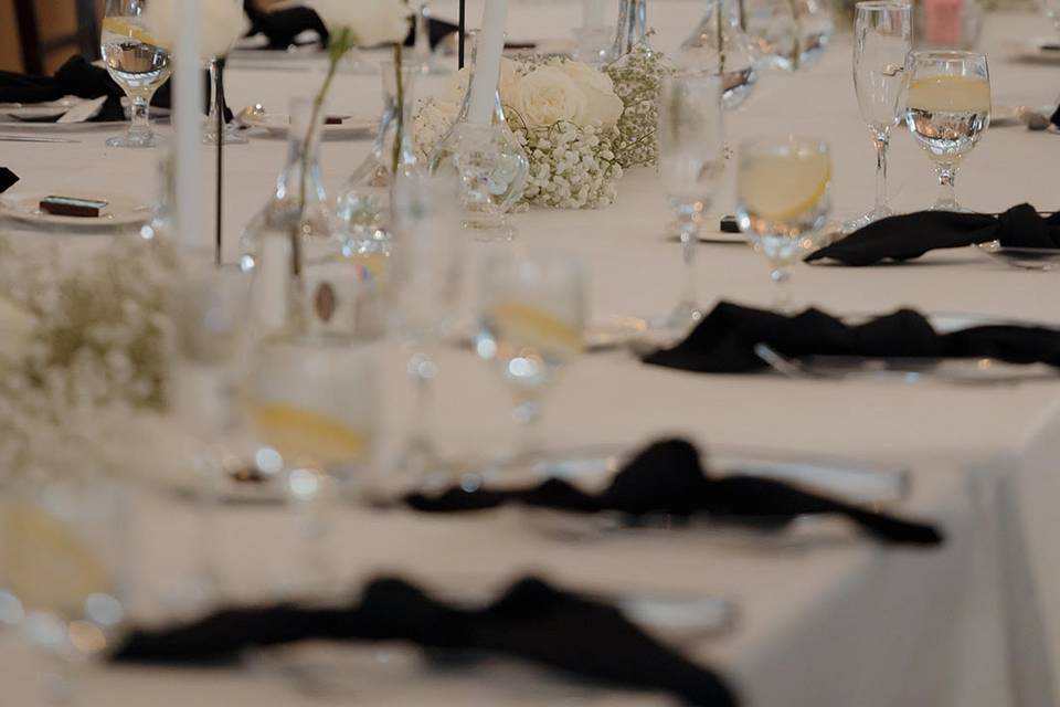 Simple white rose bud vases