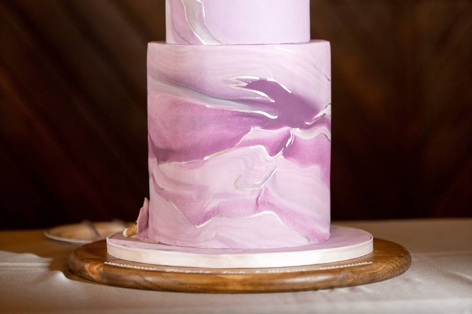 Marbled succulent wedding cake