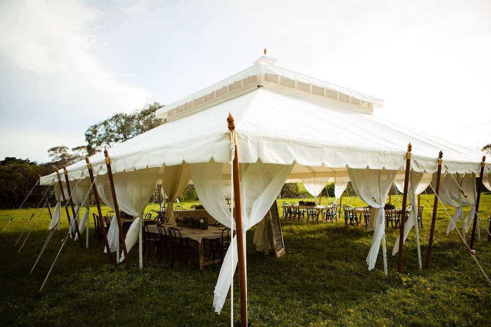 Outdoor tent reception