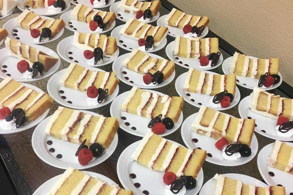Wedding Cake Plated and Served