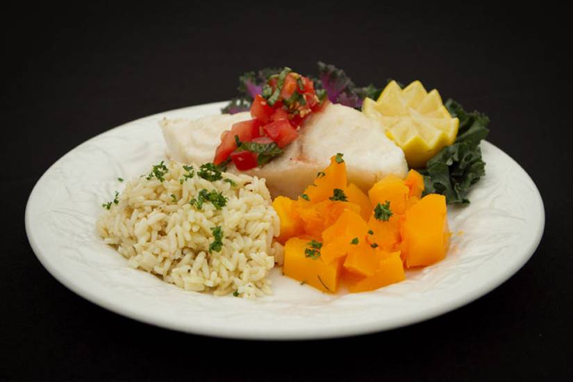 Poached chilean sea bass