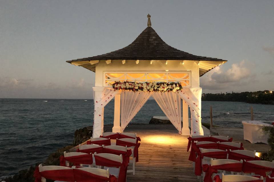 The walkway at dusk