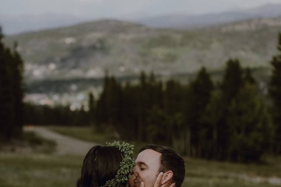 Mountain top romantic wedding.