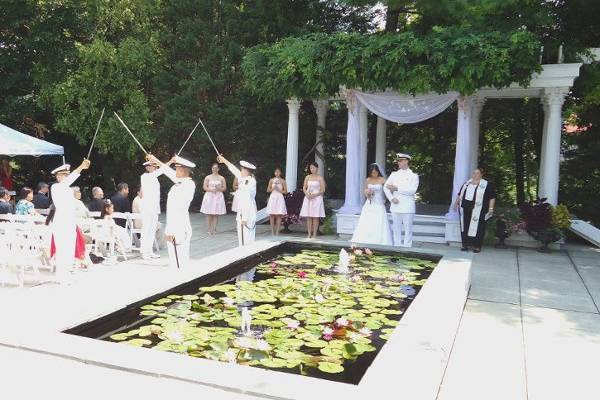 The sabre arch after the ceremony.