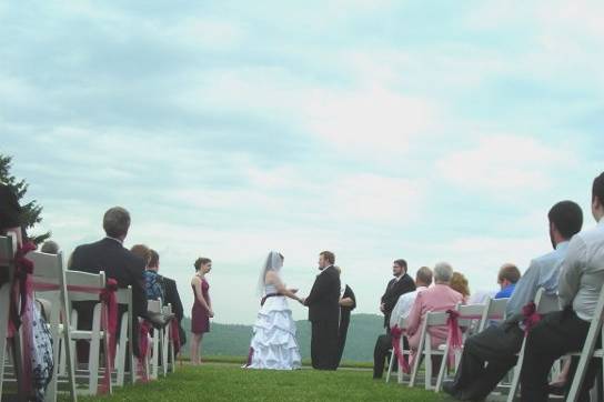 Taia loved when Stuart, the resident cat, came to the ceremony.