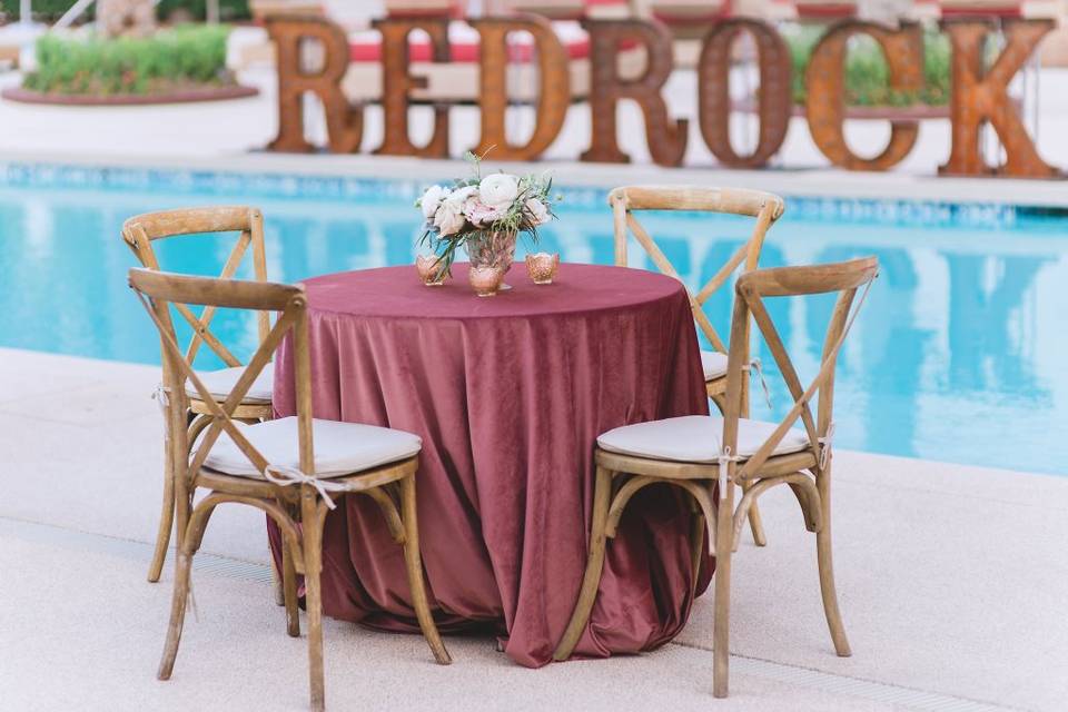 Poolside table