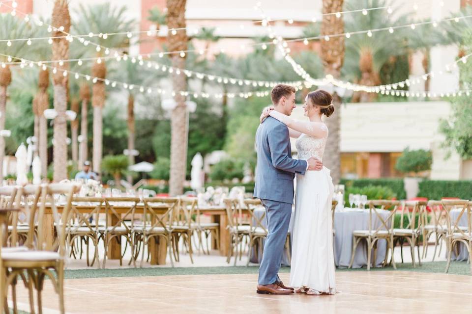 Newlyweds on the dance floor