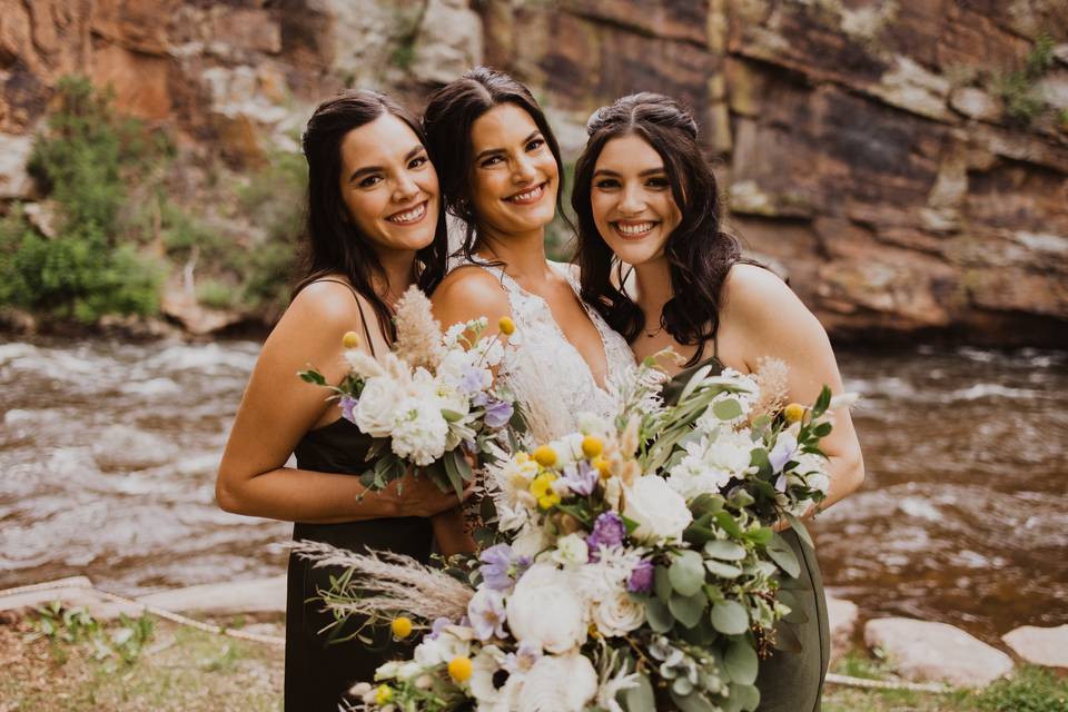 Wedding party hair and makeup