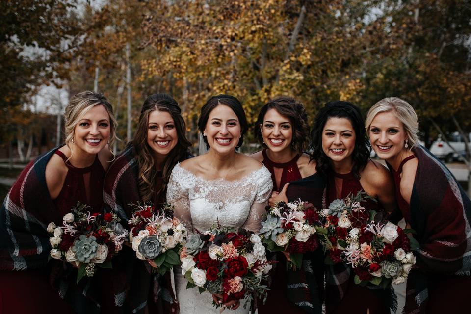 Liz & bridal party