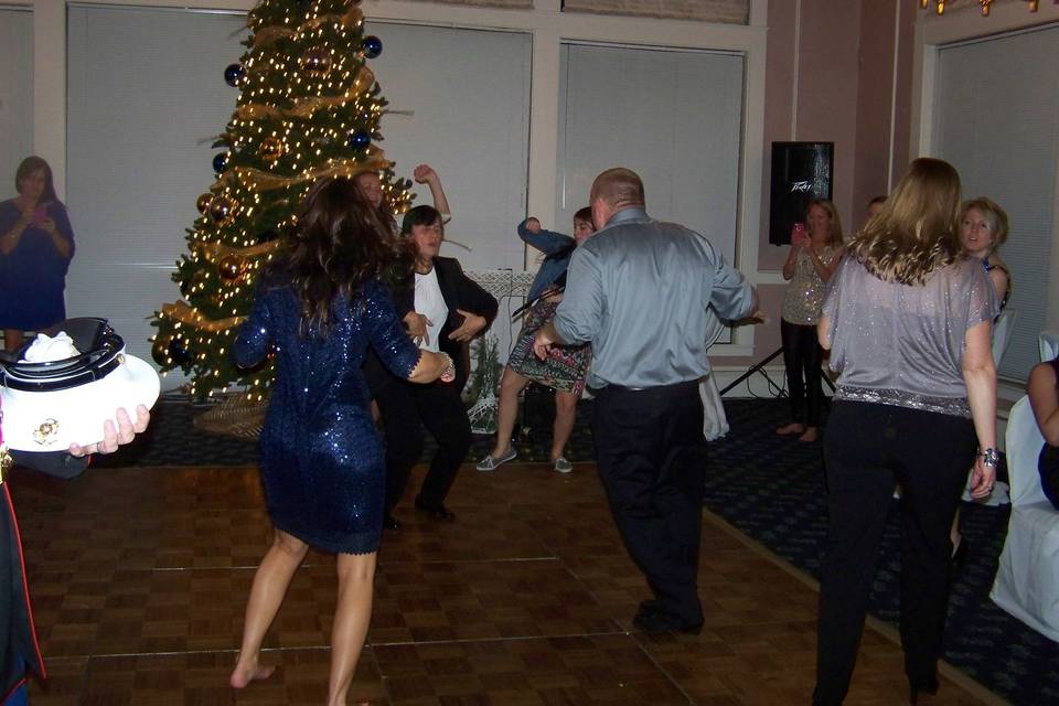 Guests dancing