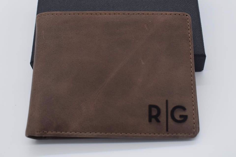 Leather engraved wallet