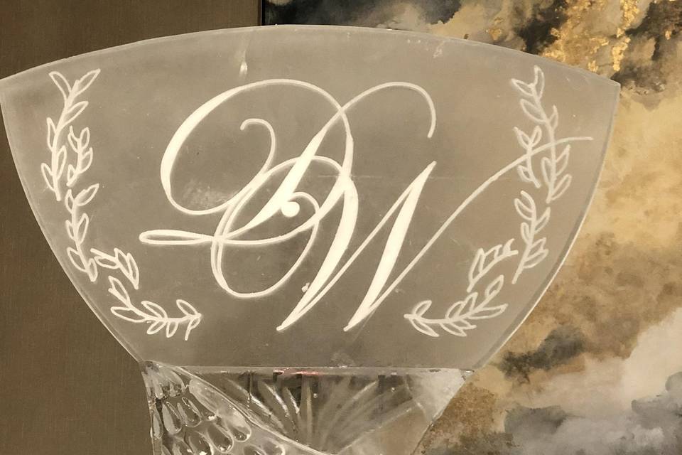 Monogram on ice luge