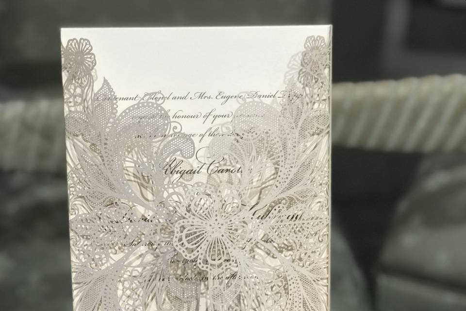 Elegant laser cut invitation