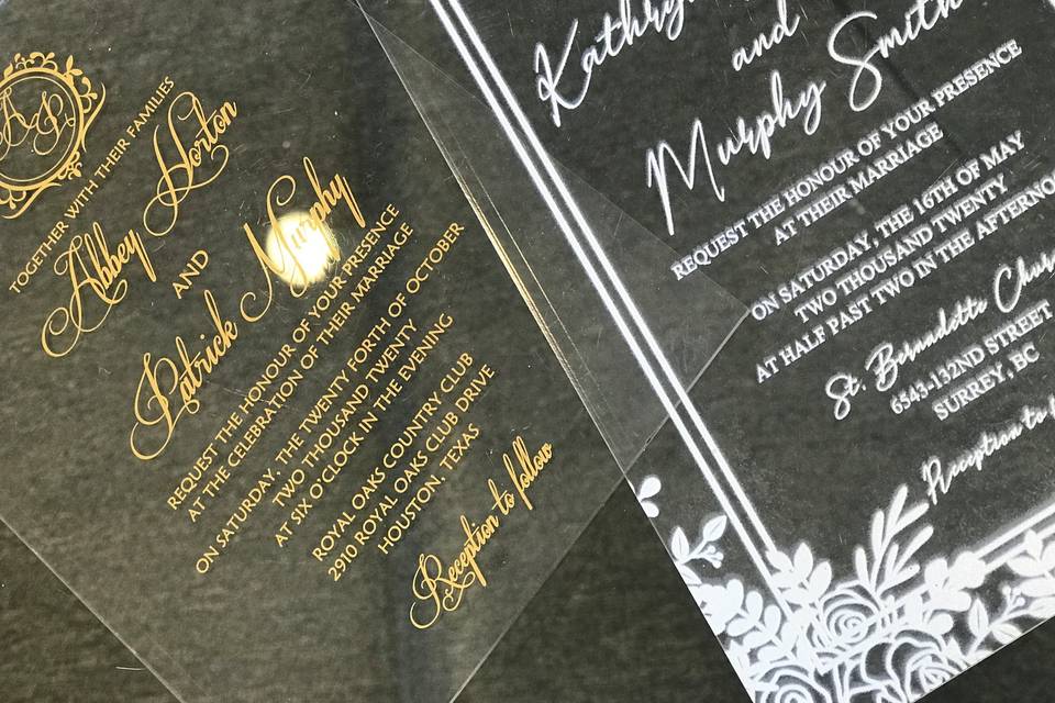 Acrylic invitations are unique