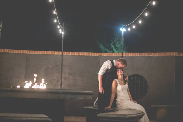 By the fire pit
