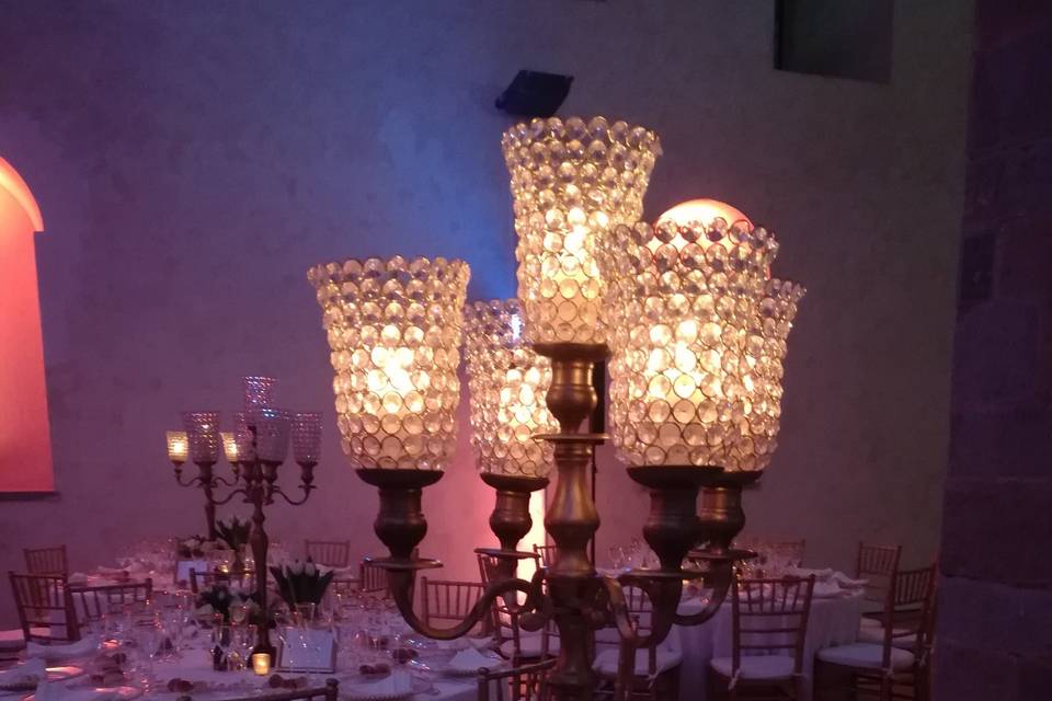 Candelabras and flowers