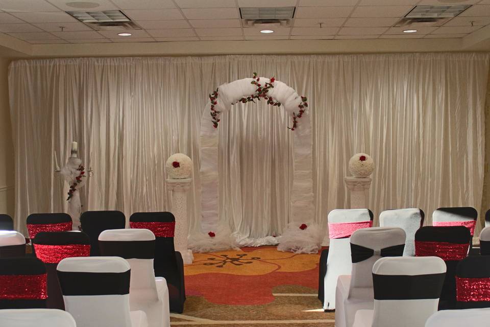 Wedding venue decoration and setup
