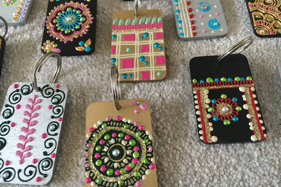 Henna key-ring favors