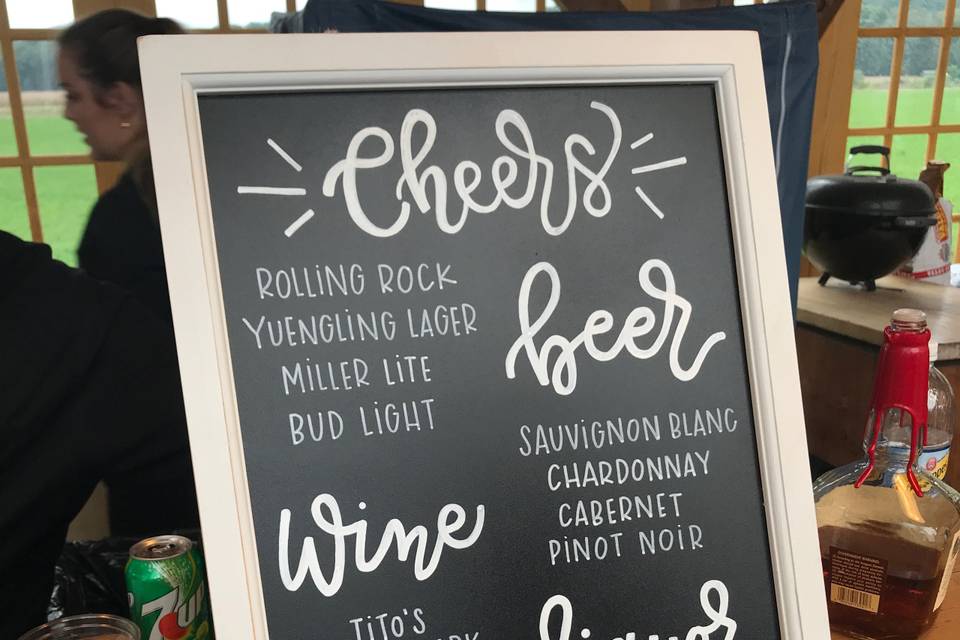 Chalkboard Bar Menu