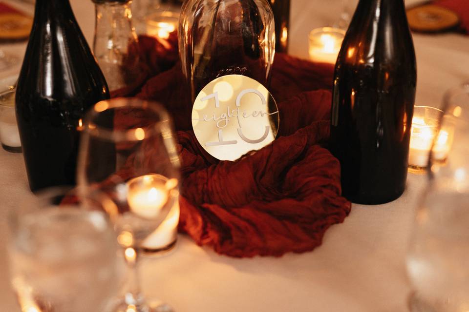 Gold Mirror Table Numbers