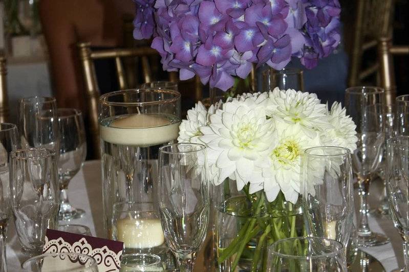 Flower and candle centerpiece