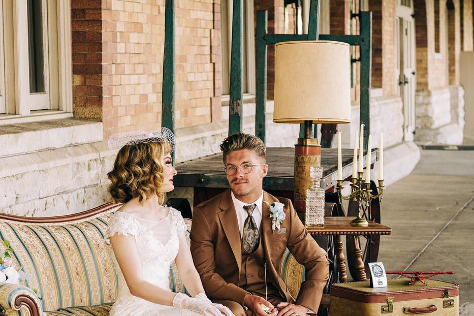 Vintage Bride and Groom