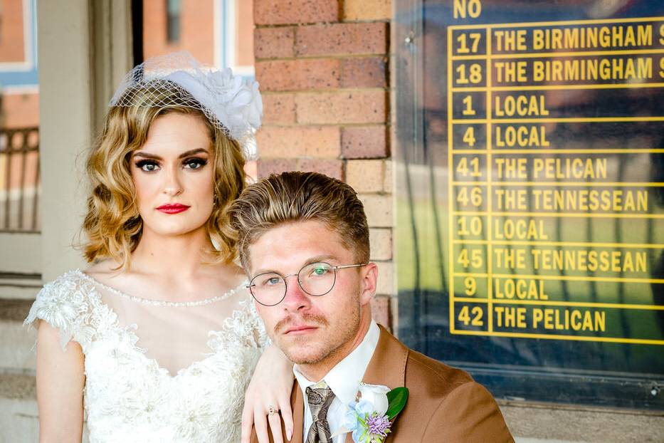 Vintage bride and groom