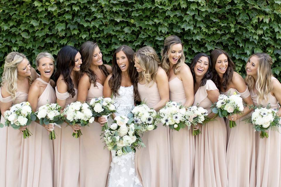 Nude-pink wedding gowns