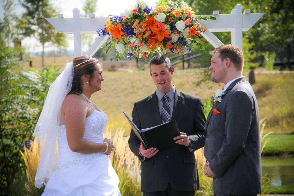 Outdoor wedding ceremony