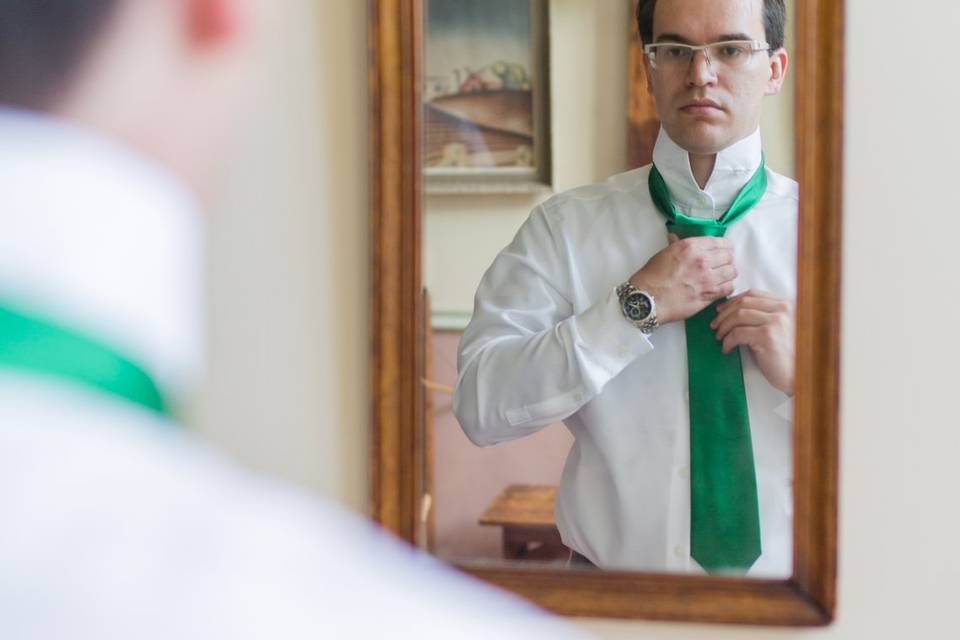 Groom Getting Ready