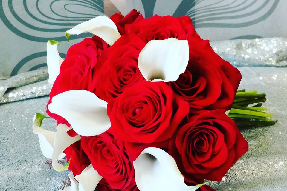 Red and white bouquet