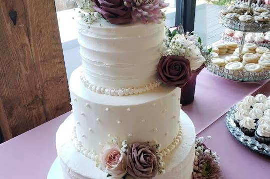 Tiered Cake with desserts