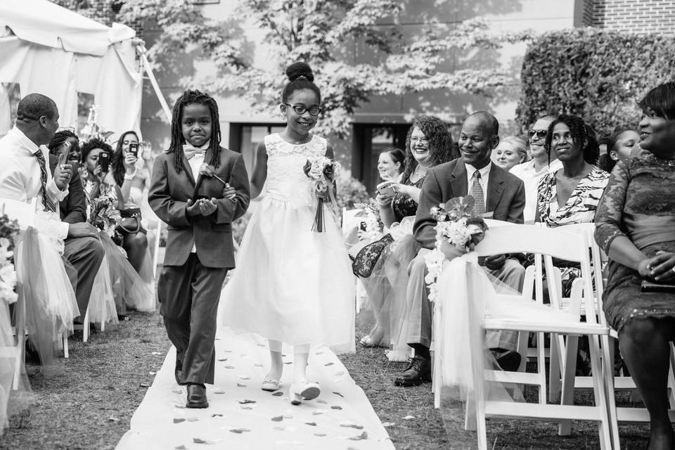 Flower girl and ring bearer