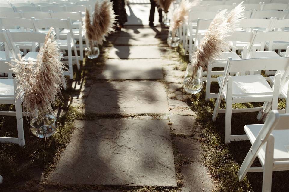 Pampas grass down the aisle
