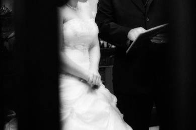 Bride and officiant