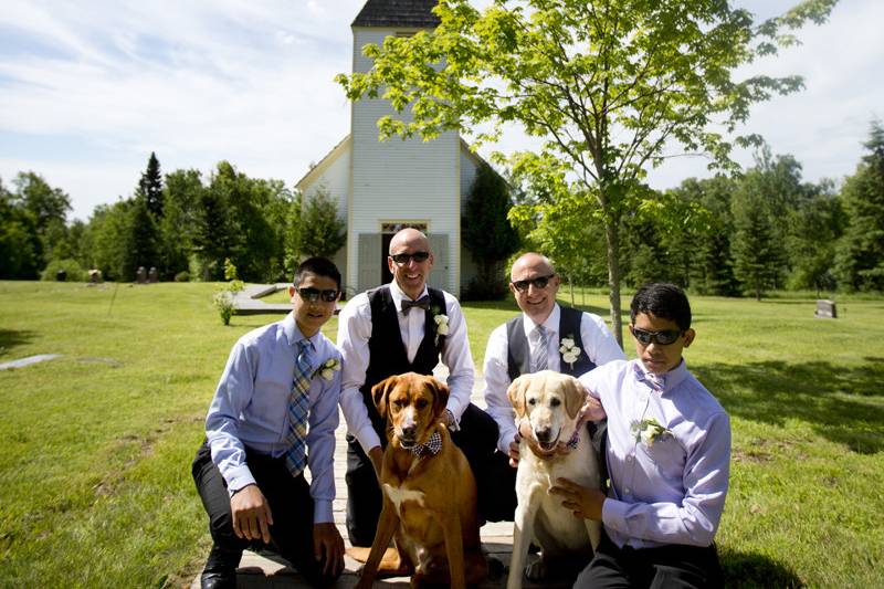 Rand and Elliot! My first Boy Guy Gay Wedding! these guys were amazing! So fun to work with! In front of the Maple Hill Church.