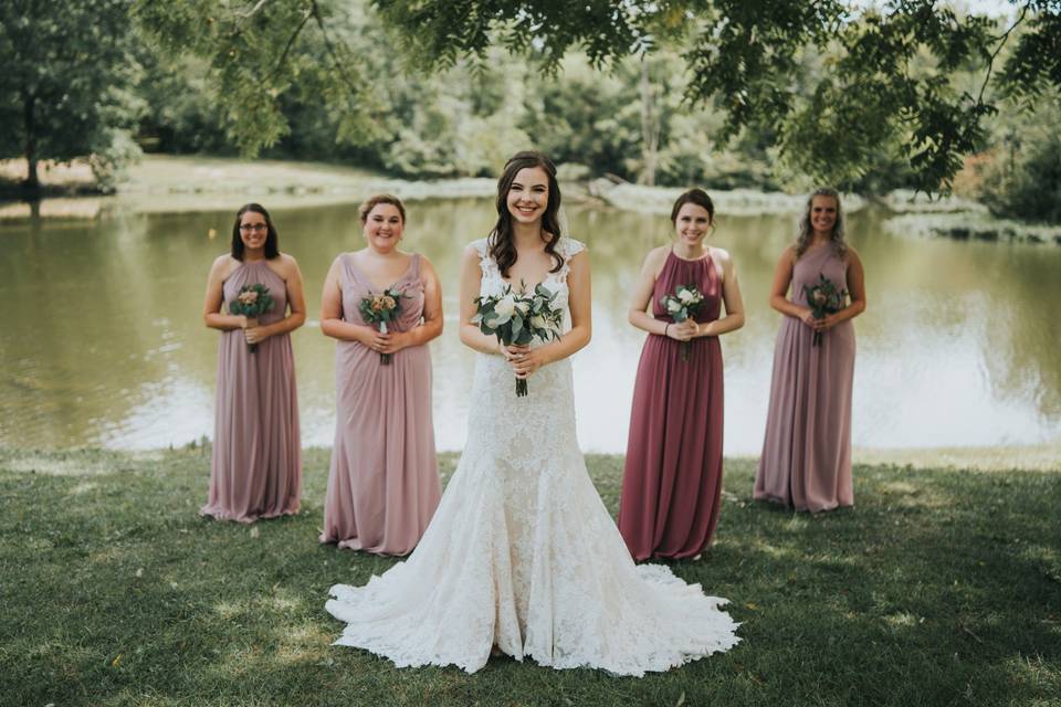 Sophisticated bridal party