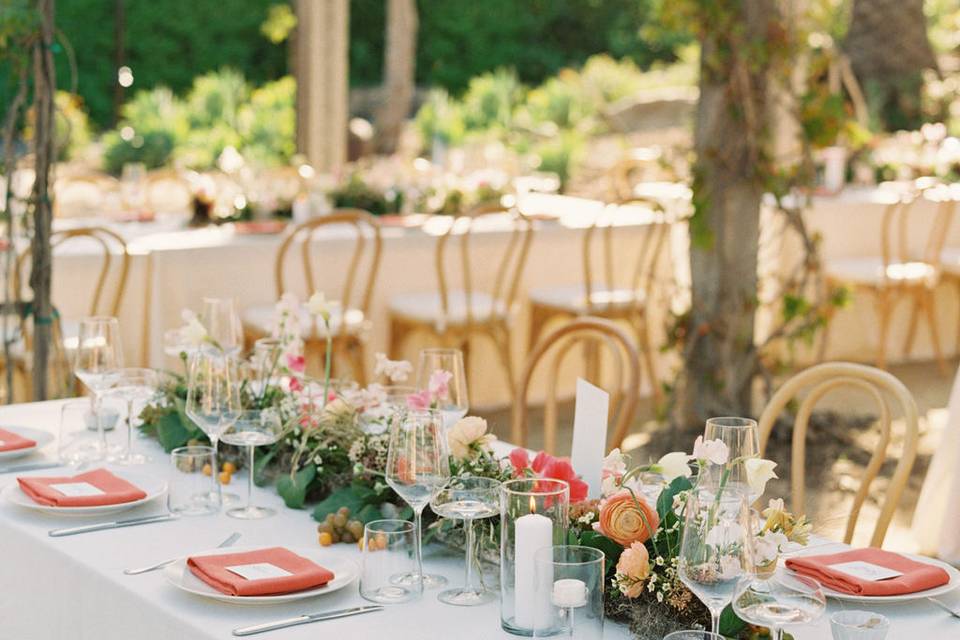 Garden wedding dinner details