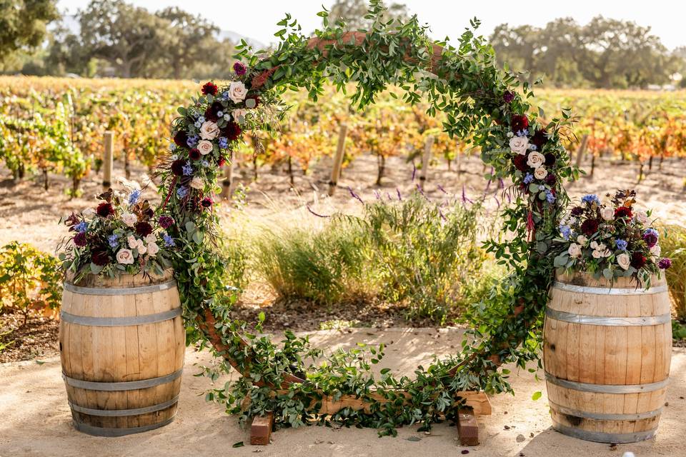 Winery wedding ceremony