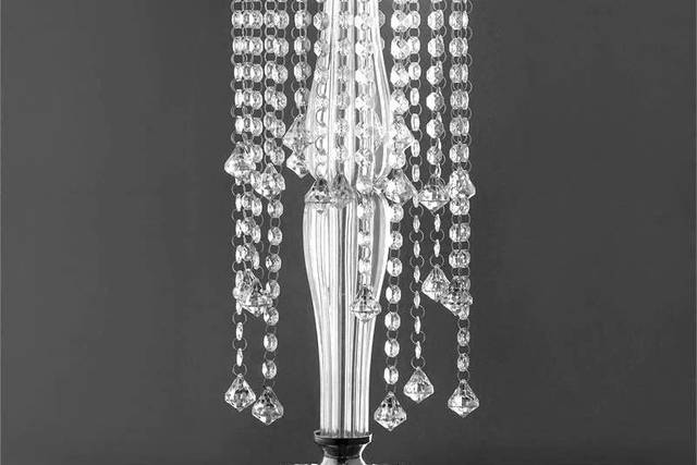 Silver chandelier centerpieces